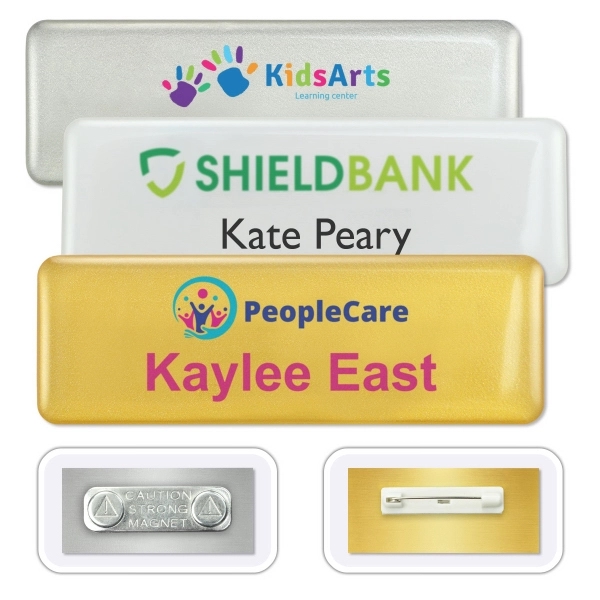 Top-quality name badges with a domed high-gloss resin finish, digitally printed... from ASI 79898 Promovision / PROMOVISION
