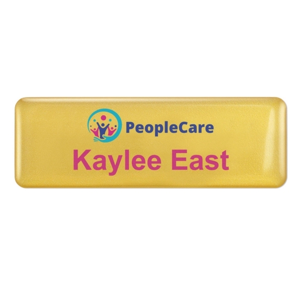 Top-quality name badges with a domed high-gloss resin finish, digitally printed... from ASI 79898 Promovision / PROMOVISION