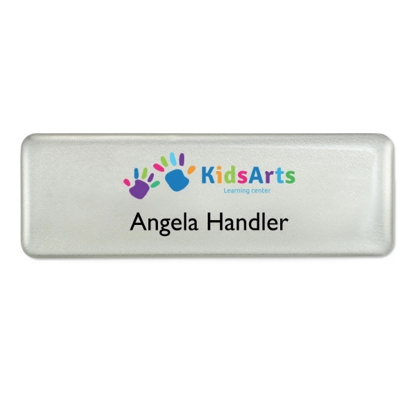 Top-quality name badges with a domed high-gloss resin finish, digitally printed... from ASI 79898 Promovision / PROMOVISION