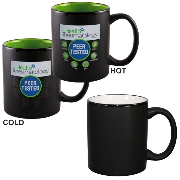 11oz Vanish Ink Two-Tone Satin Hilo Mugs, spot color... from ASI 80093 Pyrographics / Pyrographics Line