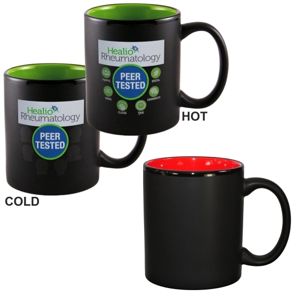 11oz Vanish Ink Two-Tone Satin Hilo Mugs, spot color... from ASI 80093 Pyrographics / Pyrographics Line