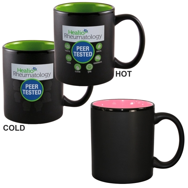 11oz Vanish Ink Two-Tone Satin Hilo Mugs, spot color... from ASI 80093 Pyrographics / Pyrographics Line