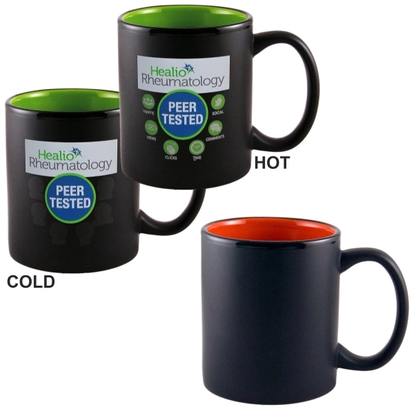 11oz Vanish Ink Two-Tone Satin Hilo Mugs, spot color... from ASI 80093 Pyrographics / Pyrographics Line