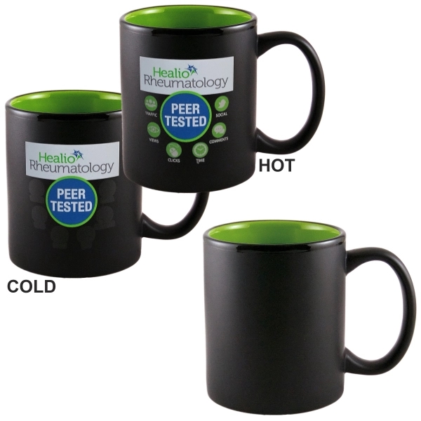 11oz Vanish Ink Two-Tone Satin Hilo Mugs, spot color... from ASI 80093 Pyrographics / Pyrographics Line