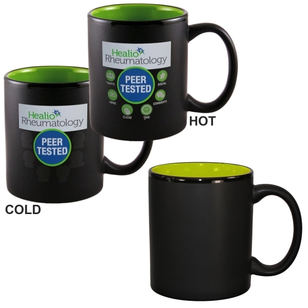 11oz Vanish Ink Two-Tone Satin Hilo Mugs, spot color... from ASI 80093 Pyrographics / Pyrographics Line
