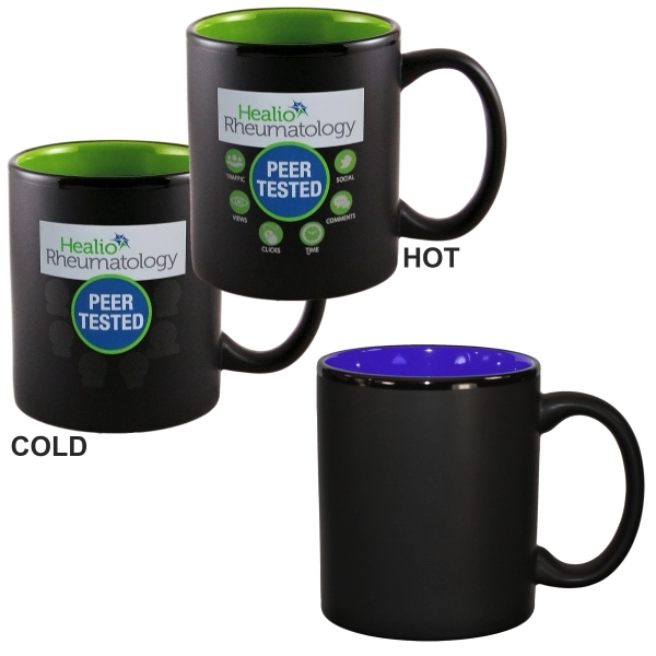 11oz Vanish Ink Two-Tone Satin Hilo Mugs, spot color... from ASI 80093 Pyrographics / Pyrographics Line