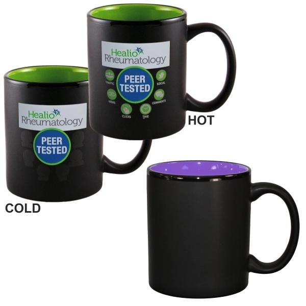11oz Vanish Ink Two-Tone Satin Hilo Mugs, spot color... from ASI 80093 Pyrographics / Pyrographics Line