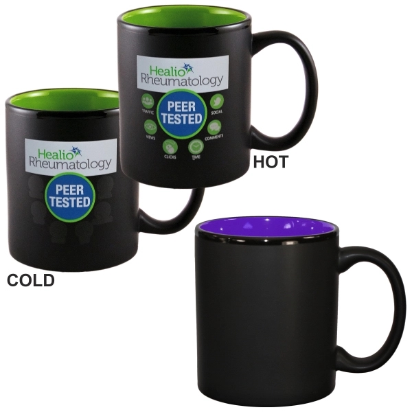 11oz Vanish Ink Two-Tone Satin Hilo Mugs, spot color... from ASI 80093 Pyrographics / Pyrographics Line