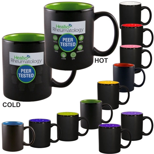 11oz Vanish Ink Two-Tone Satin Hilo Mugs, spot color... from ASI 80093 Pyrographics / Pyrographics Line