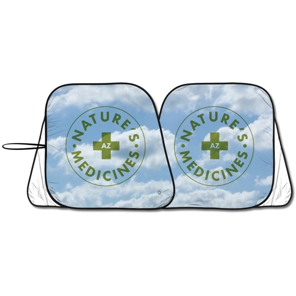 Full Color Full Bleed  Patented  collapsible fabric sunshade dual... from ASI 37586 Auto-Sun-shade/Intertek