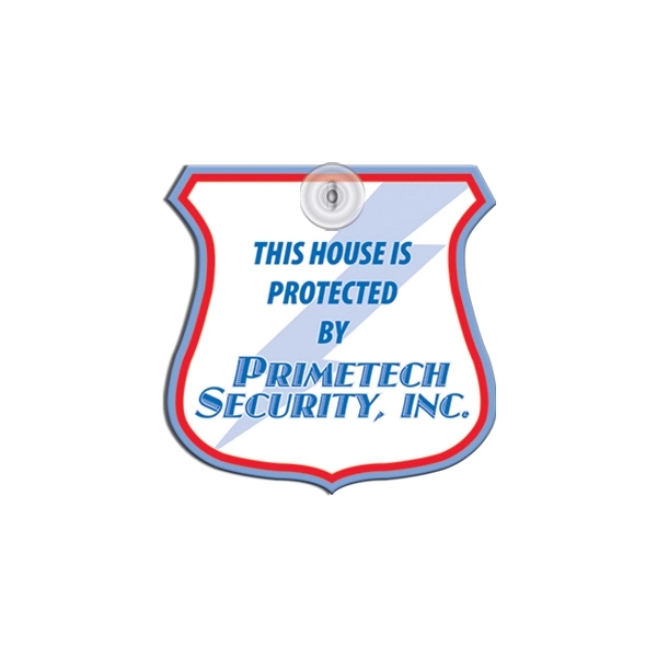 White shield shape window sign.... from ASI 67620 Lion Circle Corp / Lion/Circle