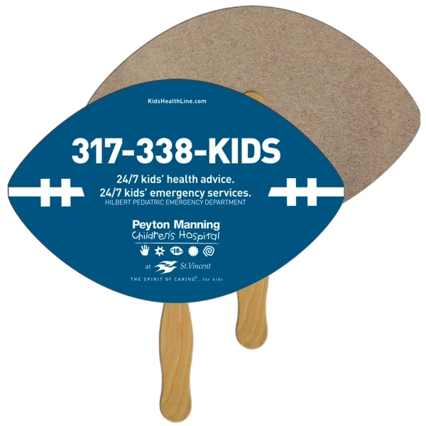 Football shaped fan is laminated on front with a high gloss... from ASI 67620 Lion Circle Corp / Lion/Circle