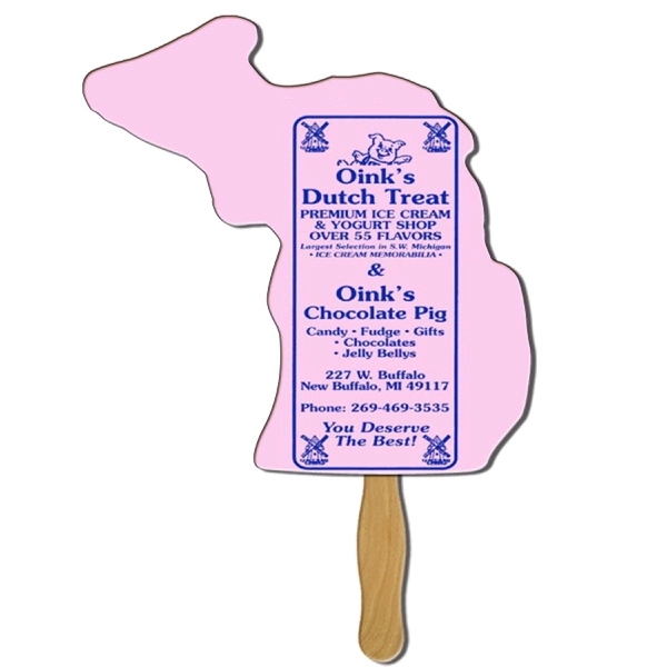 Michigan shaped fan made with heavy 22 pt. high density white... from ASI 67620 Lion Circle Corp / Lion/Circle