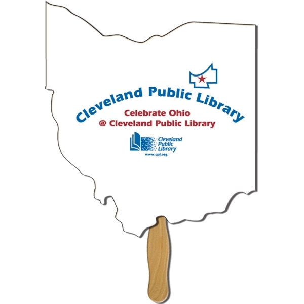 Ohio shaped fan made with heavy 22 pt. high density white... from ASI 67620 Lion Circle Corp / Lion/Circle