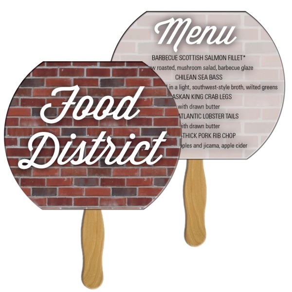 Oval digital sandwich fan, material high density 14pt. white poster board.... from ASI 67620 Lion Circle Corp / Lion/Circle