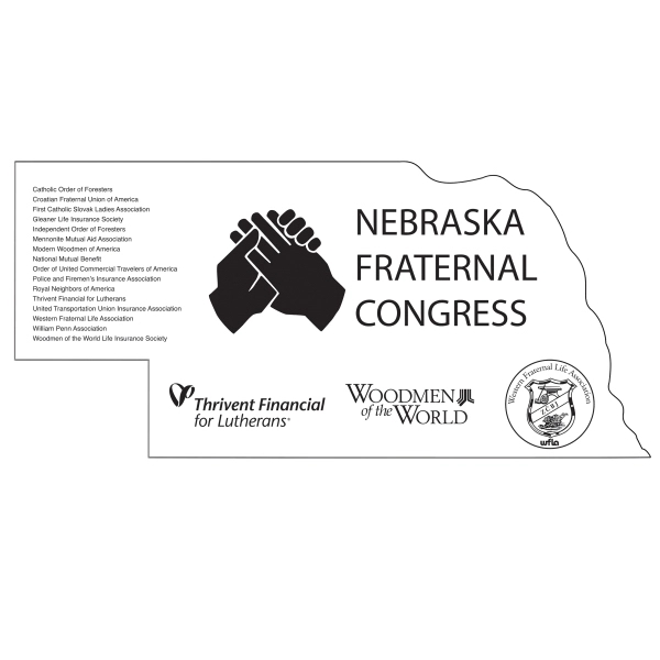 Nebraska State shaped hand fan without stick with a high gloss... from ASI 67620 Lion Circle Corp / Lion/Circle