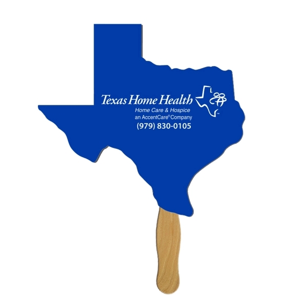 Texas State shaped fan with wooden stick.... from ASI 67620 Lion Circle Corp / Lion/Circle