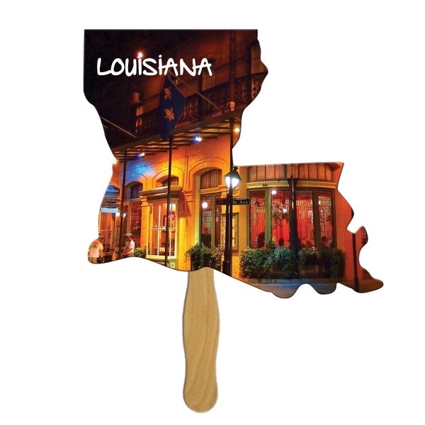 Louisiana shaped fan made with heavy 22 pt. high density white... from ASI 67620 Lion Circle Corp / Lion/Circle