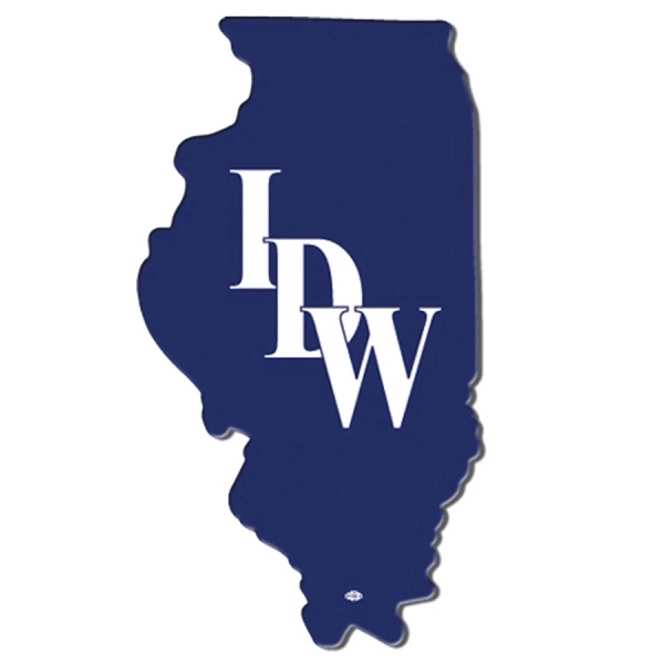 Illinois State shaped hand fan without stick with a high gloss... from ASI 67620 Lion Circle Corp / Lion/Circle