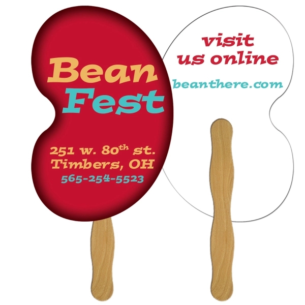 Bean Hand Fan Full Color (2 Sides)... from ASI 67620 Lion Circle Corp