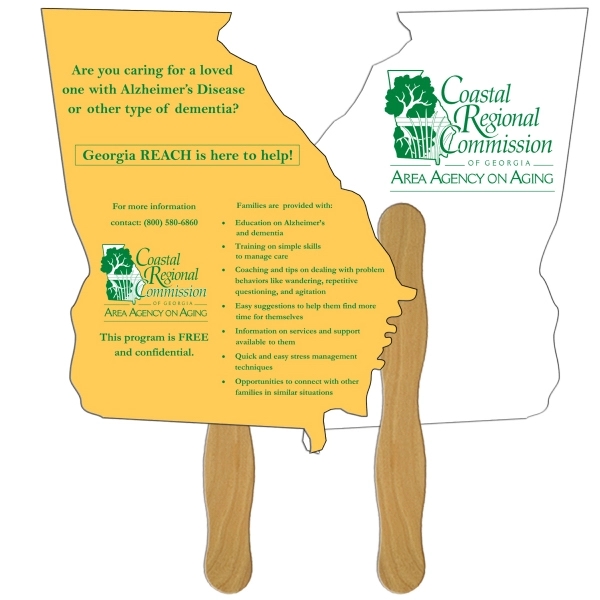 Georgia State shaped digital economy fans with double sided film lamination.... from ASI 67620 Lion Circle Corp / Lion/Circle