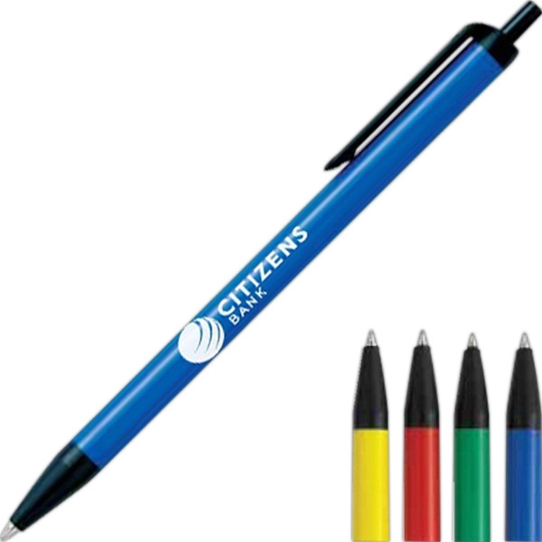 Retractable action pen, colored barrels, black trim with black ink medium... from ASI 83770 Royal Industries / The Royal Line