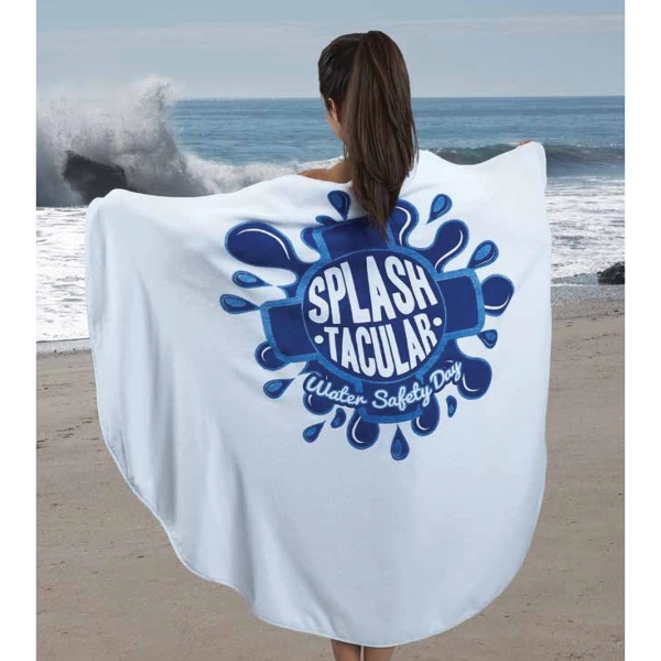 60" diameter round beach towel. 20 lbs./doz., 100% cotton. 1/4" self... from ASI 79750 Pro Towels