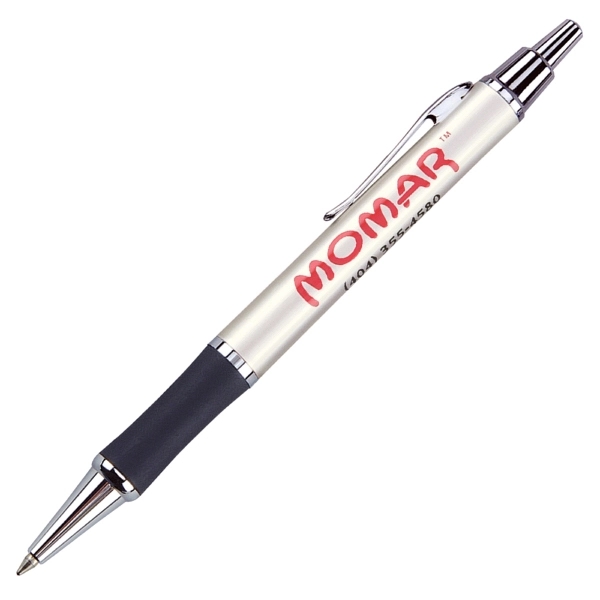 Click action ballpoint pen in metallic color with rubber grip.... from ASI 79535 Primetime / Primetime