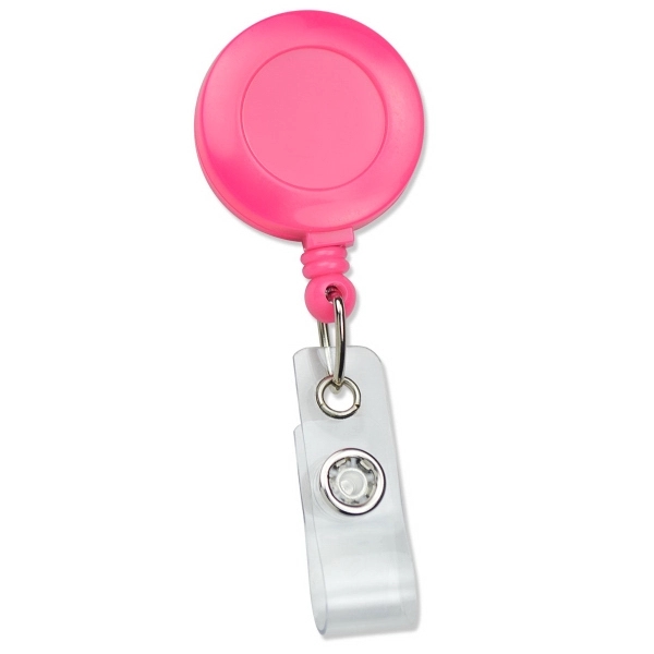 Economical neon-colored custom badge reels really stand out! Slide-type belt clip... from ASI 79898 Promovision / PROMOVISION