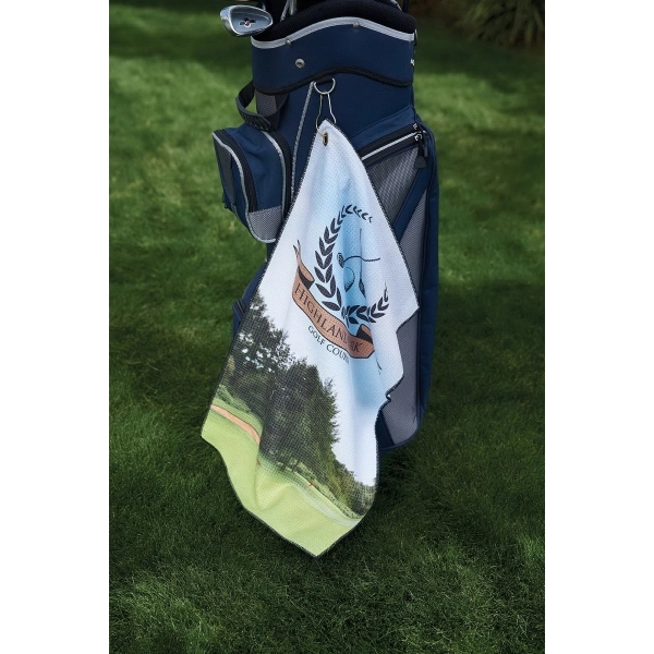 16" x 26" microfiber waffle golf towel with corner grommet and... from ASI 79750 Pro Towels / Pro Vision