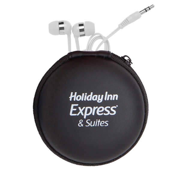 3 1/4" x 1" round EVA case with white earphones included.... from ASI 90859 Tempo Industries Inc / Tempoline