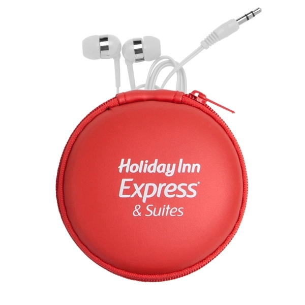 3 1/4" x 1" round EVA case with white earphones included.... from ASI 90859 Tempo Industries Inc / Tempoline