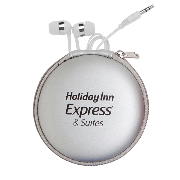 3 1/4" x 1" round EVA case with white earphones included.... from ASI 90859 Tempo Industries Inc / Tempoline