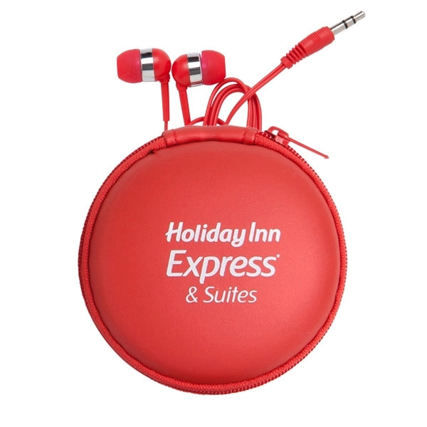 3 1/4" x 1" round EVA case with color matching earphones... from ASI 90859 Tempo Industries Inc / Tempoline