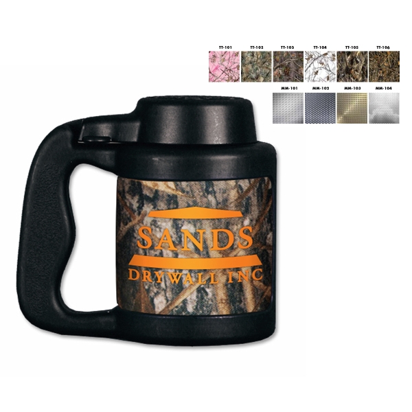 12 oz black plastic can stein with printed foam insulated liner... from ASI 65603 Kool Trends / KoolTrends