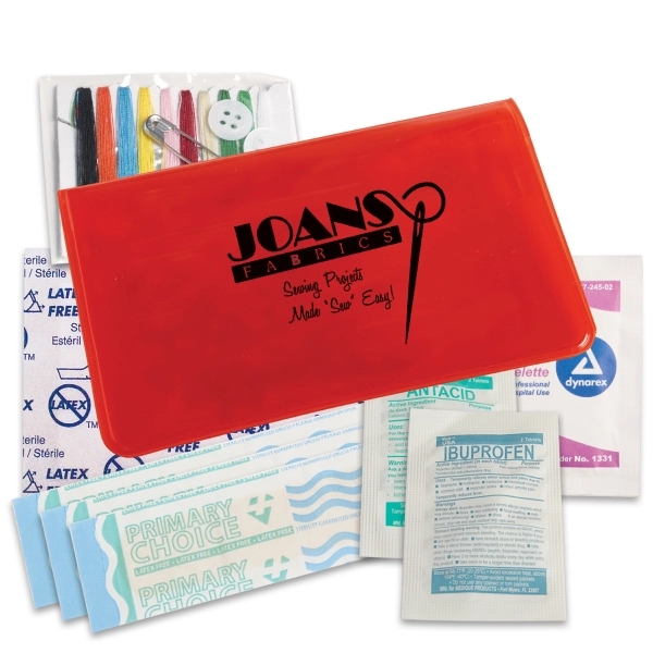 Sewing and first aid kit combined provides bandages, antiseptic, antacid, ibuprofen... from ASI 52840 Evans Manufacturing