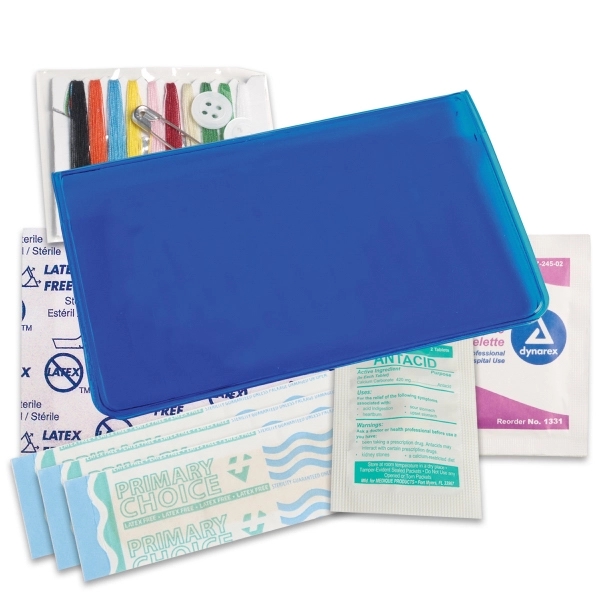 Sewing and first aid kit combined provides bandages, antiseptic, antacid, ibuprofen... from ASI 52840 Evans Manufacturing