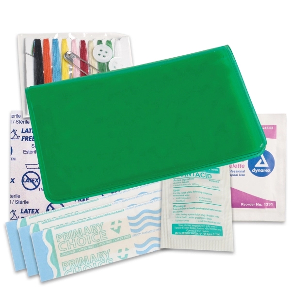 Sewing and first aid kit combined provides bandages, antiseptic, antacid, ibuprofen... from ASI 52840 Evans Manufacturing