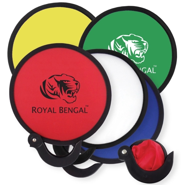 7" round foldable nylon fan with blank handle.... from ASI 57956 Graphco line