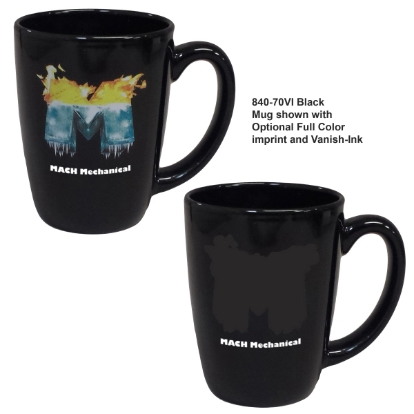 14oz Vanish Ink Bistro Challenger Mug, spot color... from ASI 80093 Pyrographics / Pyrographics Line