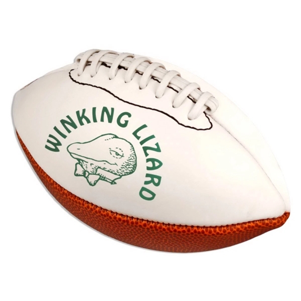 10" mid-size synthetic leather signature football with white autograph panels.... from ASI 55675 Galaxy Balloons Inc / Galactic Fun Time Line