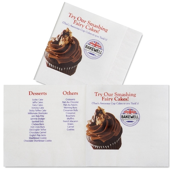 2-Ply, White, Digital Full Color Facial-grade Beverage Napkin... from ASI 31490 Admatch Corporation / Admatch-Regal