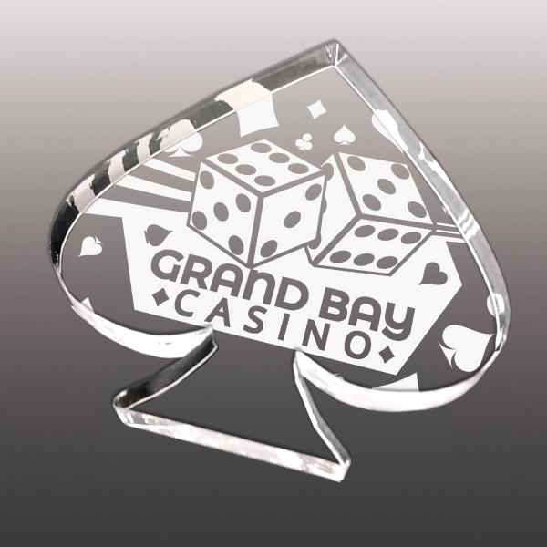 Paperweight made of 1/2" clear acrylic with etched graphics.... from ASI 72521 Morris Magnets / Laser Cuts