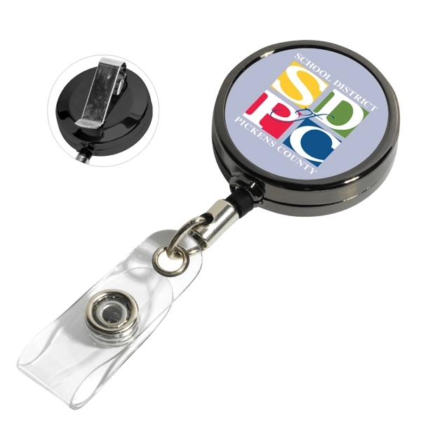 30" gunmetal retractable style badge reel.... from ASI 62660 Innovation Line
