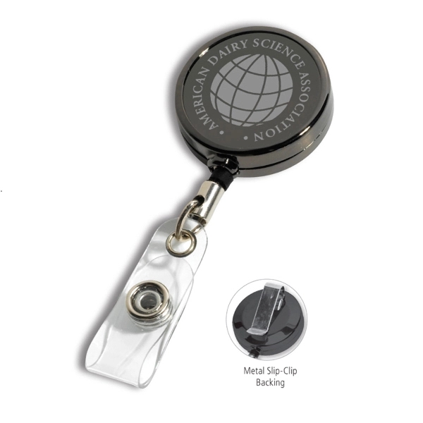 30" gunmetal retractable style badge reel.... from ASI 62660 Innovation Line