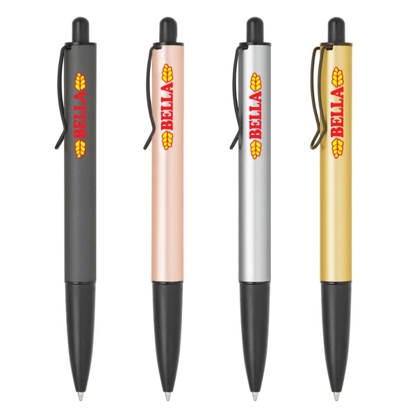 Brass click action ballpoint pen with matte metallic colored barrel and... from ASI 40544 Binaco / Binaline