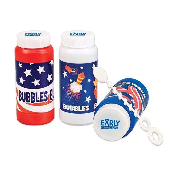 4 oz., patriotic bubbles in red, white and blue plastic bottles.... from ASI 98360 WOWLine