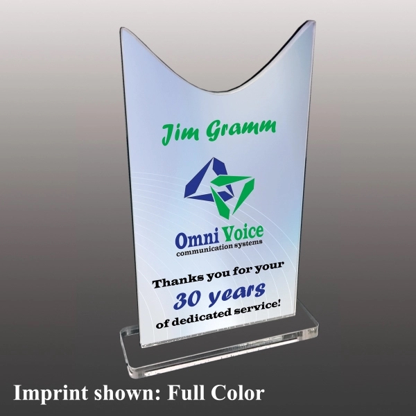 3/8" thick acrylic award with clear base and customization.... from ASI 72521 Morris Magnets