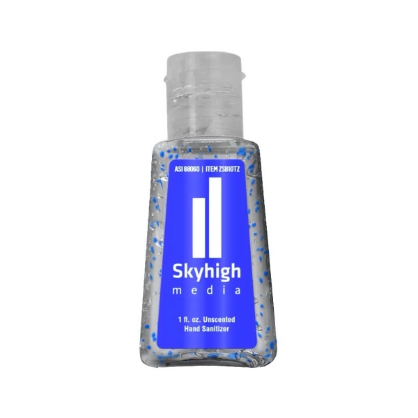 Trapezoid-shaped bottle filled with 1 oz. of beaded gel sanitizer.... from ASI 88060 Snugz/USA Inc / SnugZ USA®