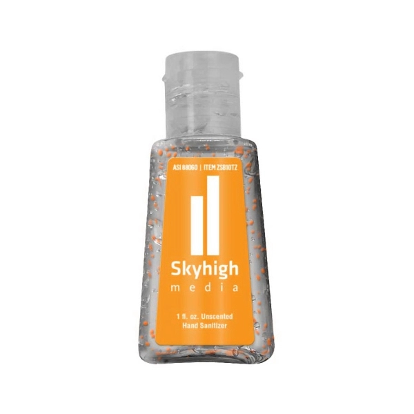 Trapezoid-shaped bottle filled with 1 oz. of beaded gel sanitizer.... from ASI 88060 Snugz/USA Inc / SnugZ USA®